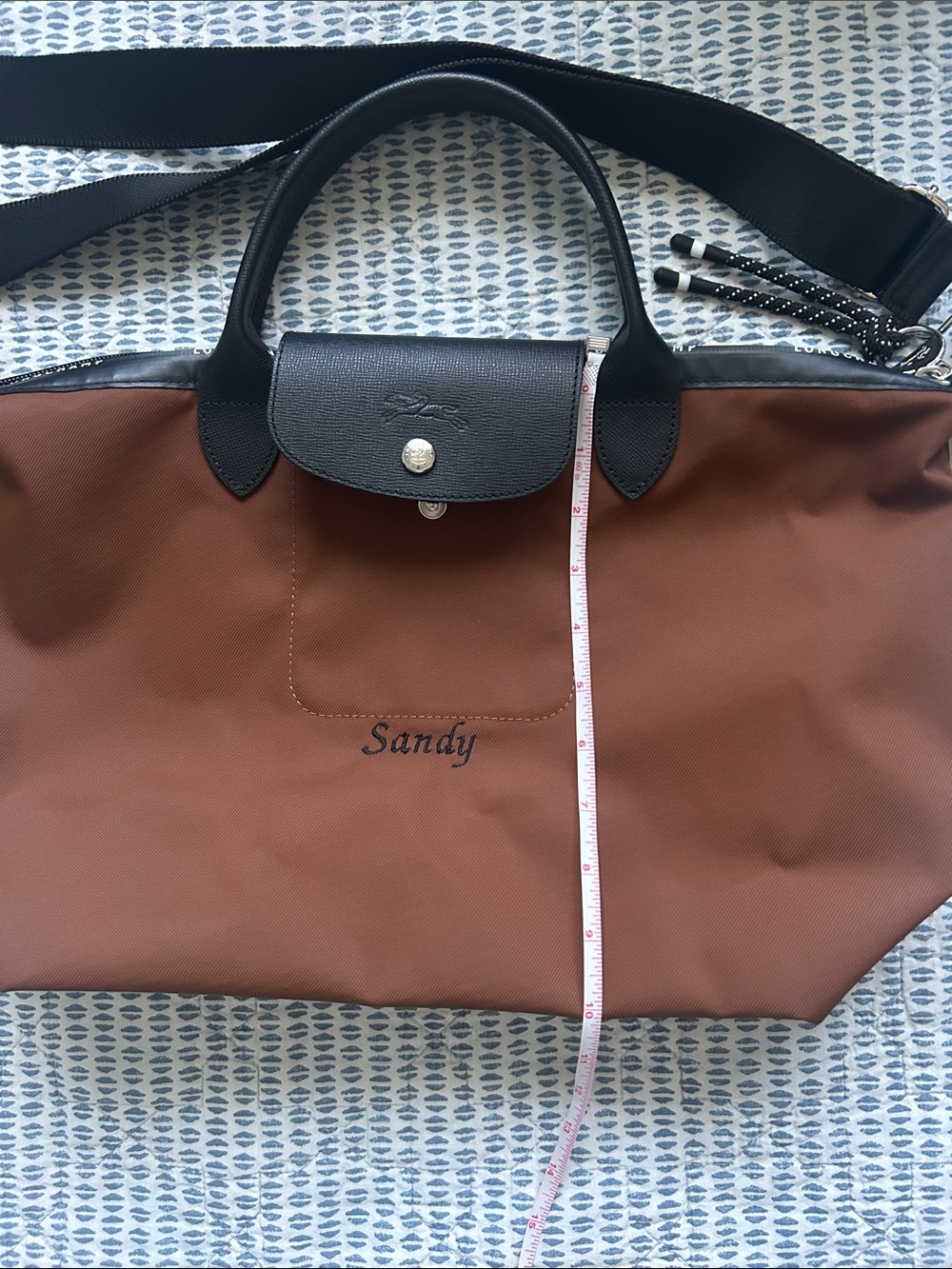 Longchamp Brown Tote with Black Trim - Picture 14 of 15